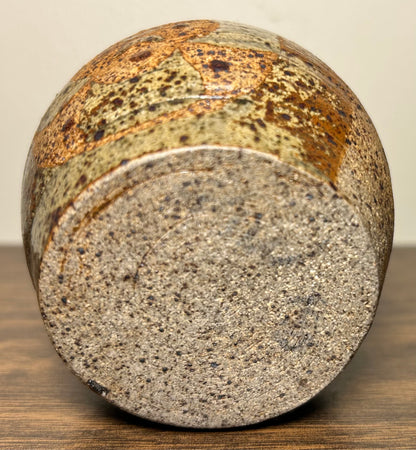 Vintage Circa Mid 20th Century Japanese Bizen Ware Pottery Small Floral Motifs Weed Pot Vessel