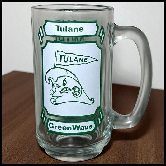 Vintage 1982 Tulane Green Wave vs. LSU Tigers Football One More Time Glass Mug