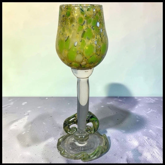 2002 Teri Walker Studio Art Glass Contemporary Style Goblet Chalice (New Orleans, Louisiana)