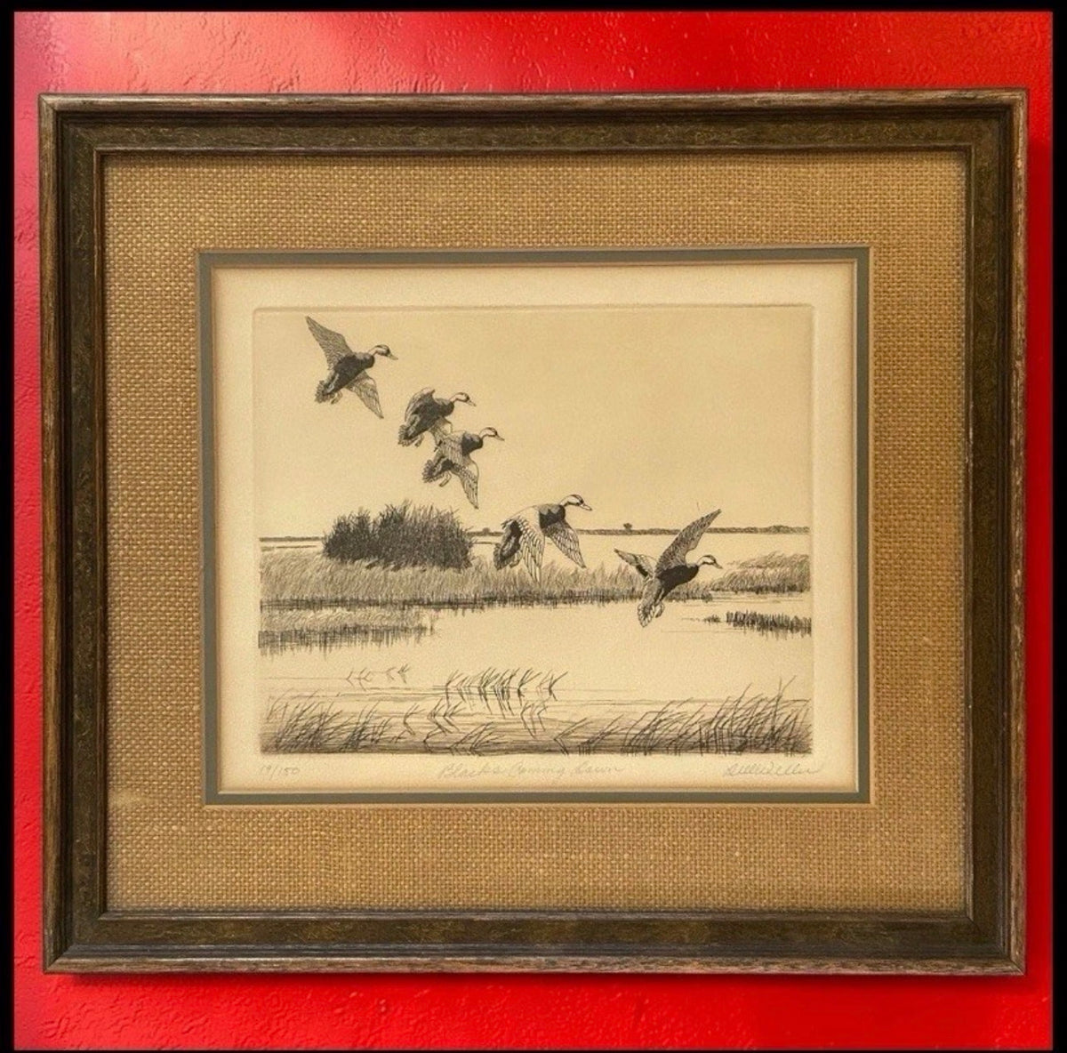 Vintage Circa 1970 Dell Weller - “Blacks Coming Down” Framed Signed Limited Edition Etching (#19/150) (New Orleans, Louisiana)