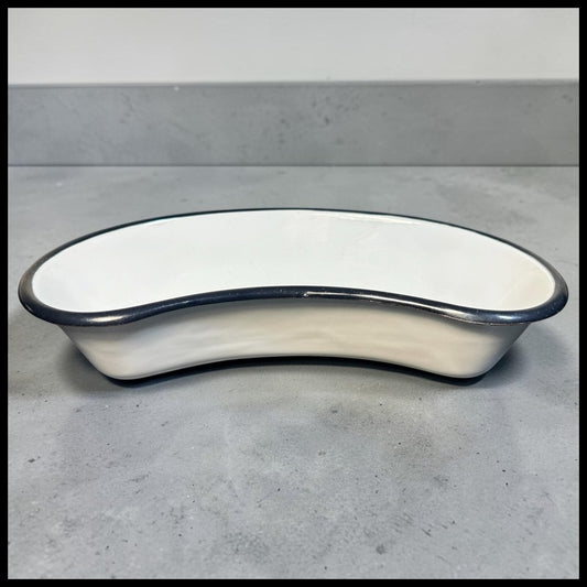 Vintage Mid 20th Century American White Porcelain Enamelware Medical Surgical Tray Kidney Dish