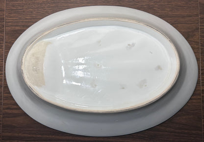 Circa 1900 French White Ironstone China Gigot Roasted Lamb Meat Oval Platter
