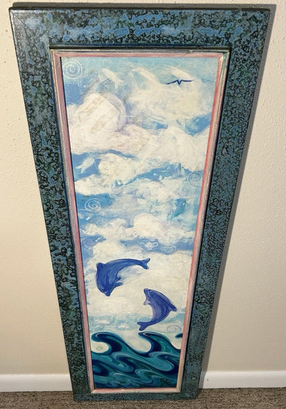 Vintage Robin Case - “Racing to Ship Island” Framed Acrylic Painting on Wood Panel (2000) (American)