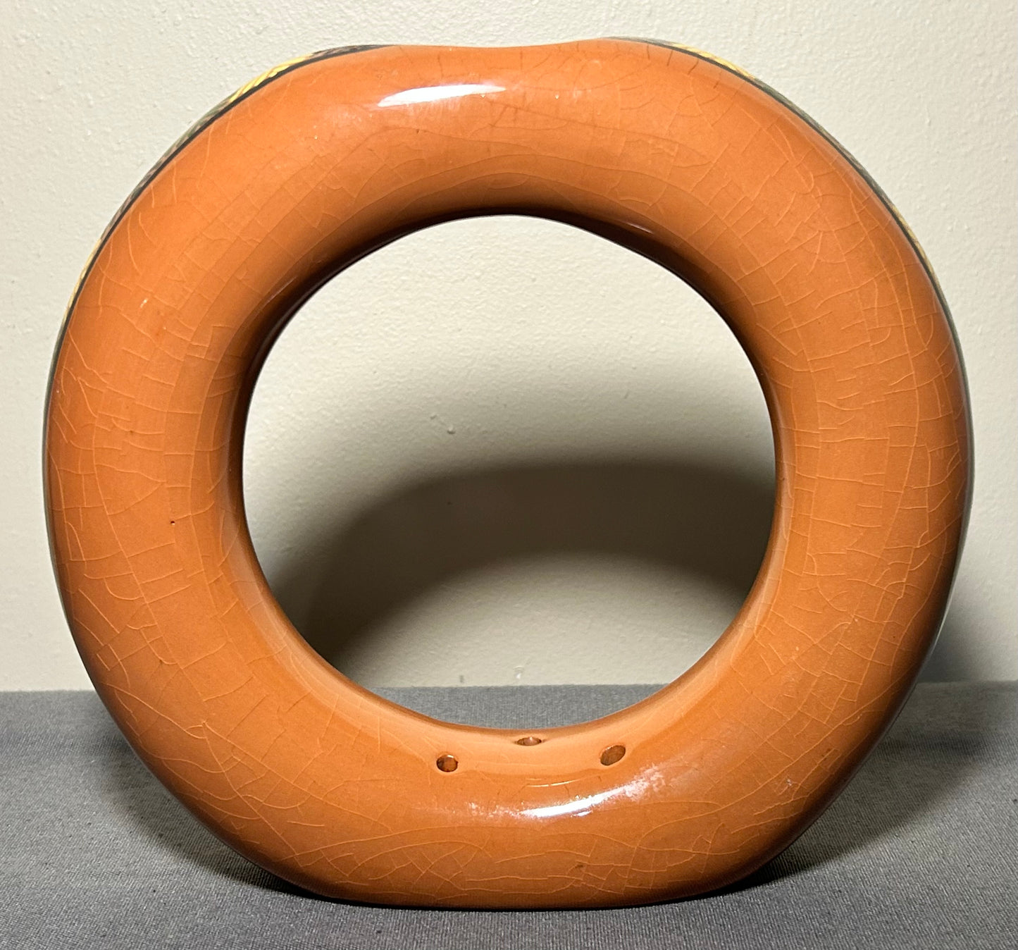 Vintage Circa 1970 Santa Maria de Jesus Ceresa Guatemala Pottery Terracotta Standing Ring Vase