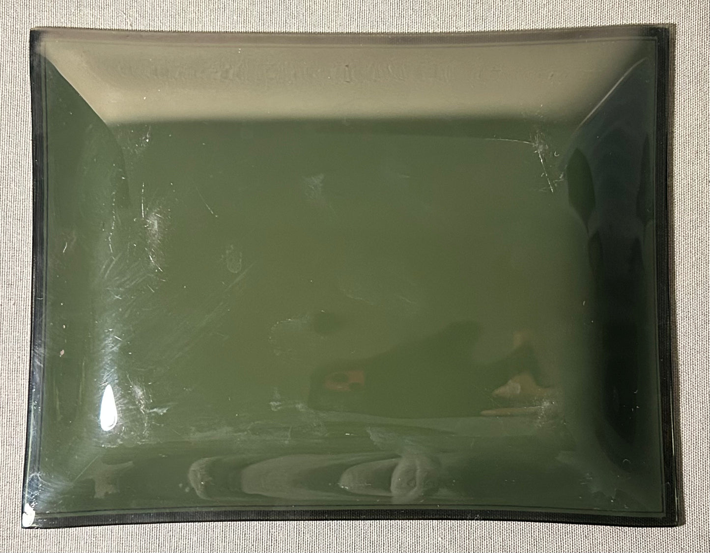 Vintage 1970’s New Orleans LeBlanc-Parr Inc. Harrison Line Gulf of Mexico Steamship Motif Smoked Glass Trinket Dish