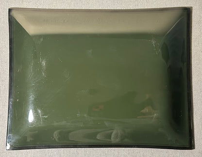 Vintage 1970’s New Orleans LeBlanc-Parr Inc. Harrison Line Gulf of Mexico Steamship Motif Smoked Glass Trinket Dish