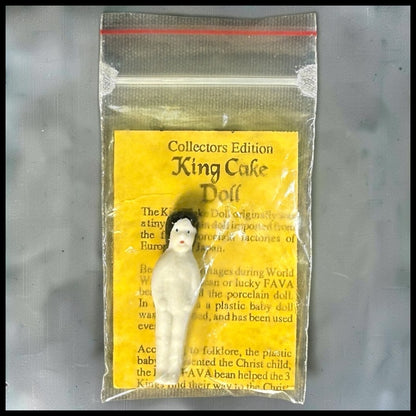 Vintage 1990 American Haydel’s Bakery New Orleans Mardi Gras Bisque Porcelain Frozen Charlotte Doll with Insert Card