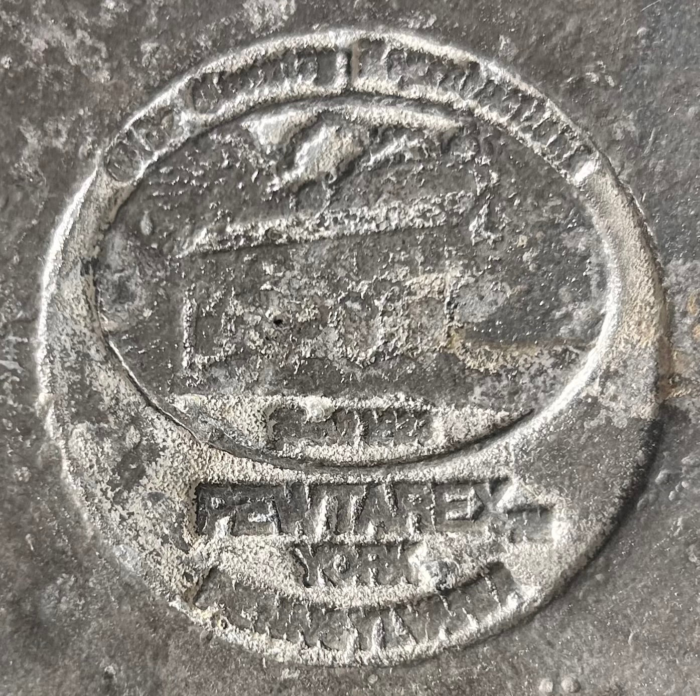 Vintage Mid 20th Century Lafayette Insurance Company New Orleans, Louisiana Pewtarex Metal Receipt Tray