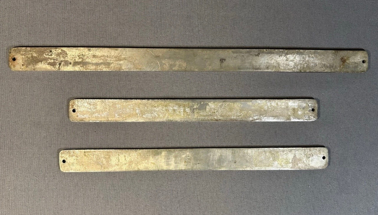 Set of 3 Late 1940’s American Delta Line SS Del Norte Cast Brass Metal Ship Chief Engineer Signs in Different Languages