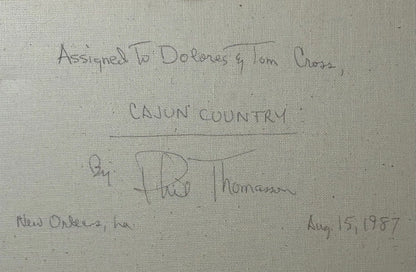 Vintage Phil Thomasson - "Cajun Country" Framed Oil Painting on Canvas (1987) (New Orleans, Louisiana)