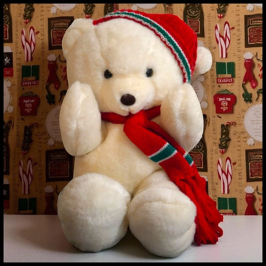 Vintage 1990’s D.H. Holmes Christmas Teddy Bear Stuffed Animal (New Orleans) (Ain't Dere No More)