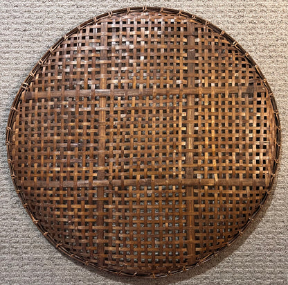Vintage Mid 20th Century East Asian Woven Bamboo/Rattan Winnowing Basket