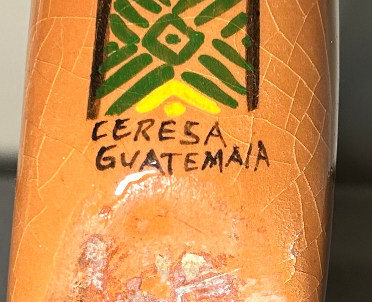 Vintage Circa 1970 Santa Maria de Jesus Ceresa Guatemala Pottery Terracotta Standing Ring Vase