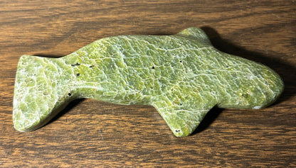 Vintage Canadian Inuit Serpentine Stone Whale Carving (20th Century)