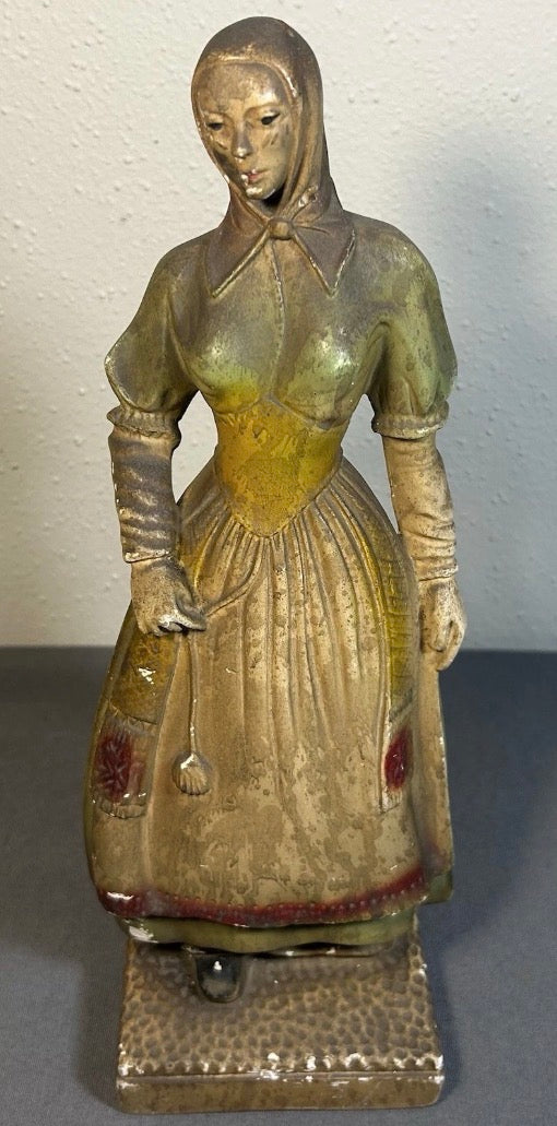1930’s American Woman Had-Painted Figural Chalkware Statue