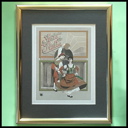 Vintage 1980’s American New Orleans Festa d’Italia Framed Lithograph Print