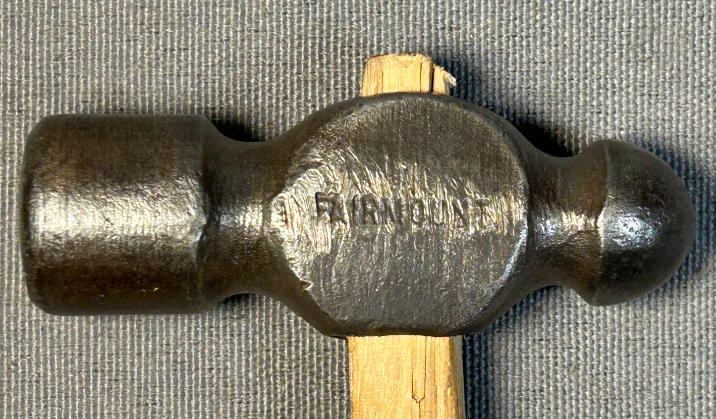 Vintage 1950’s American Fairmount Steel Head/Wooden Handle Ball Pein Hammer Tool
