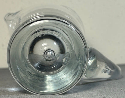 Vintage 1960’s Swedish Mid Century Modern Kosta Clear Art Glass Pippi Series Tall Pitcher with Controlled Bubble Weighted Base by Vicke Lindstrand (LH 1740)