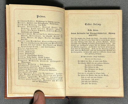 1873 “William Tell” by Schauspiel von Schiller Miniature Hardcover Book Printed in Berlin, Germany
