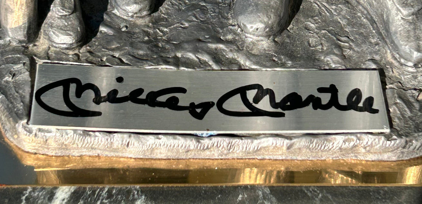Vintage Michael Ricker - “The Legend Lives” Mickey Mantle Signed Pewter Limited Edition Sculpture on Marble Base (#465/500) (New Orleans)