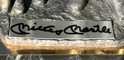 Vintage Michael Ricker - “The Legend Lives” Mickey Mantle Signed Pewter Limited Edition Sculpture on Marble Base (#465/500) (New Orleans)