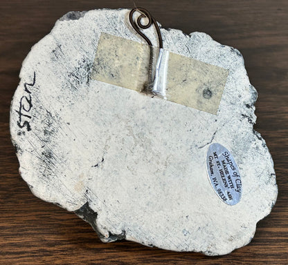 Vintage Circa 1970 American Shapes of Clay Mount St. Helen’s Volcanic Ash Seal on Rock Figurine by Stan Langtwait