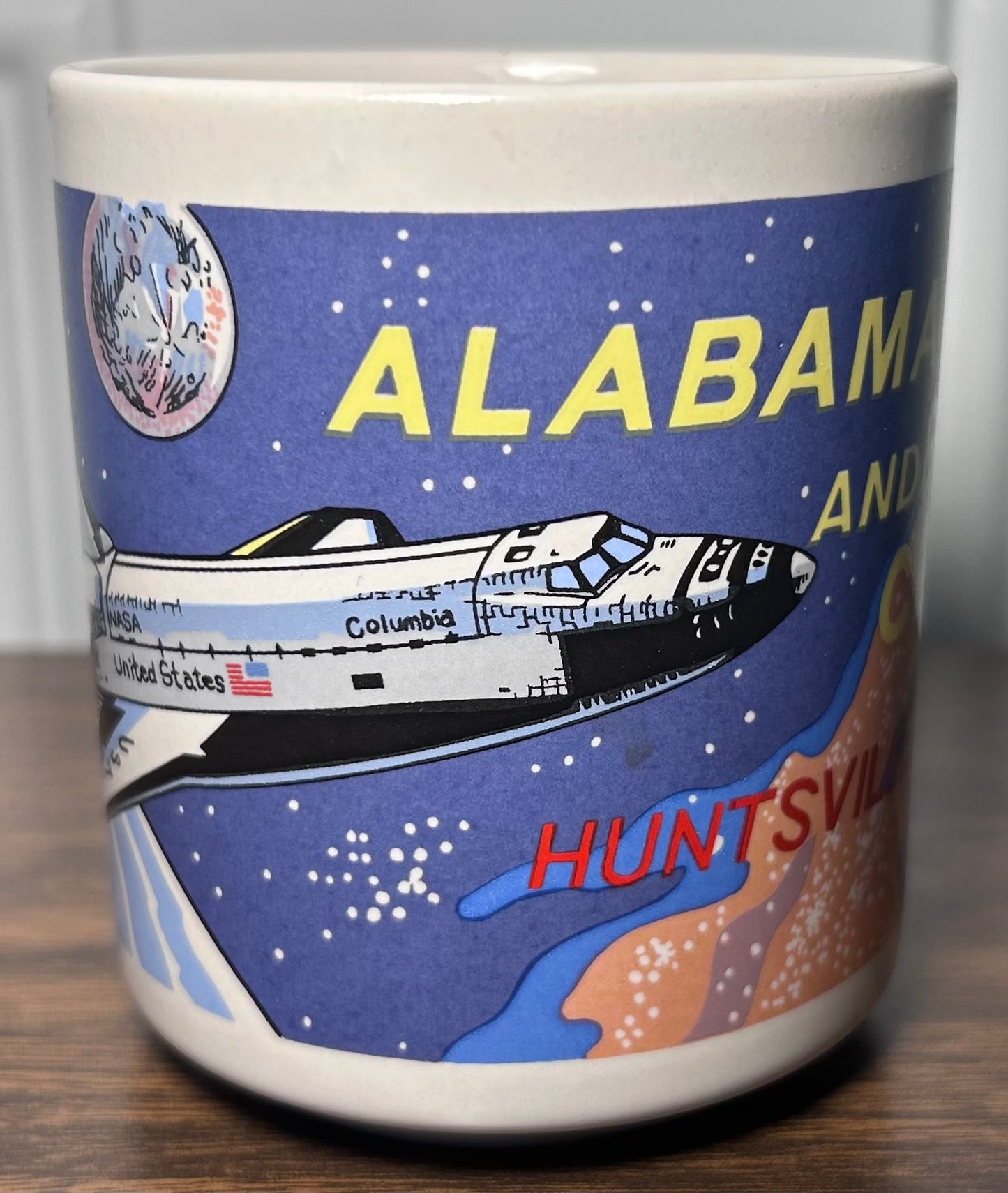 Vintage 1980’s Alabama Space and Rocket Center Huntsville Ceramic Souvenir Coffee Mug
