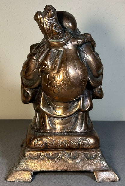 Early 20th Century American Orientalist Style Laughing Buddha Gilded Spelter Statue