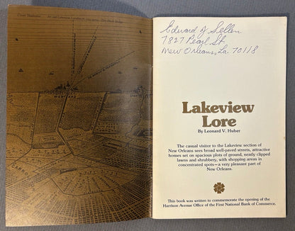 Vintage 1971 “Lakeview Lore” by Leonard V. Huber Softcover Booklet