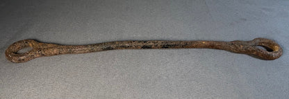 Late 19th Century American Primitive Hand-Forged Wrought Iron Double-Eye Linkage Rod