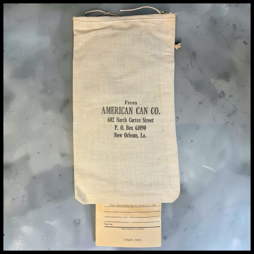 Vintage 1970’s American Can Company New Orleans, Louisiana Canvas Mailing Bag