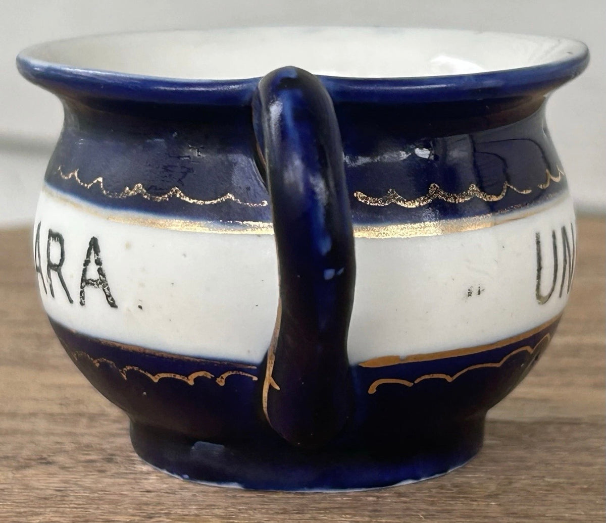 Circa 1900 German Porcelain Under the Falls - Niagara New York Thunder Mug Miniature Chamber Pot Souvenirs