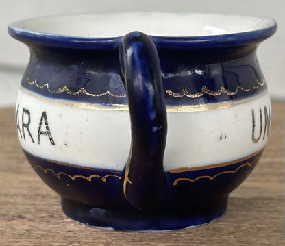 Circa 1900 German Porcelain Under the Falls - Niagara New York Thunder Mug Miniature Chamber Pot Souvenirs