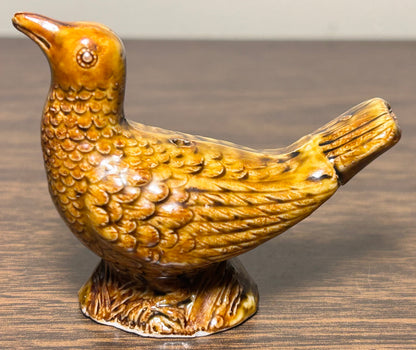 Mid 19th Century English Victorian Staffordshire Treacle Glazed Porcelain Bird Whistle