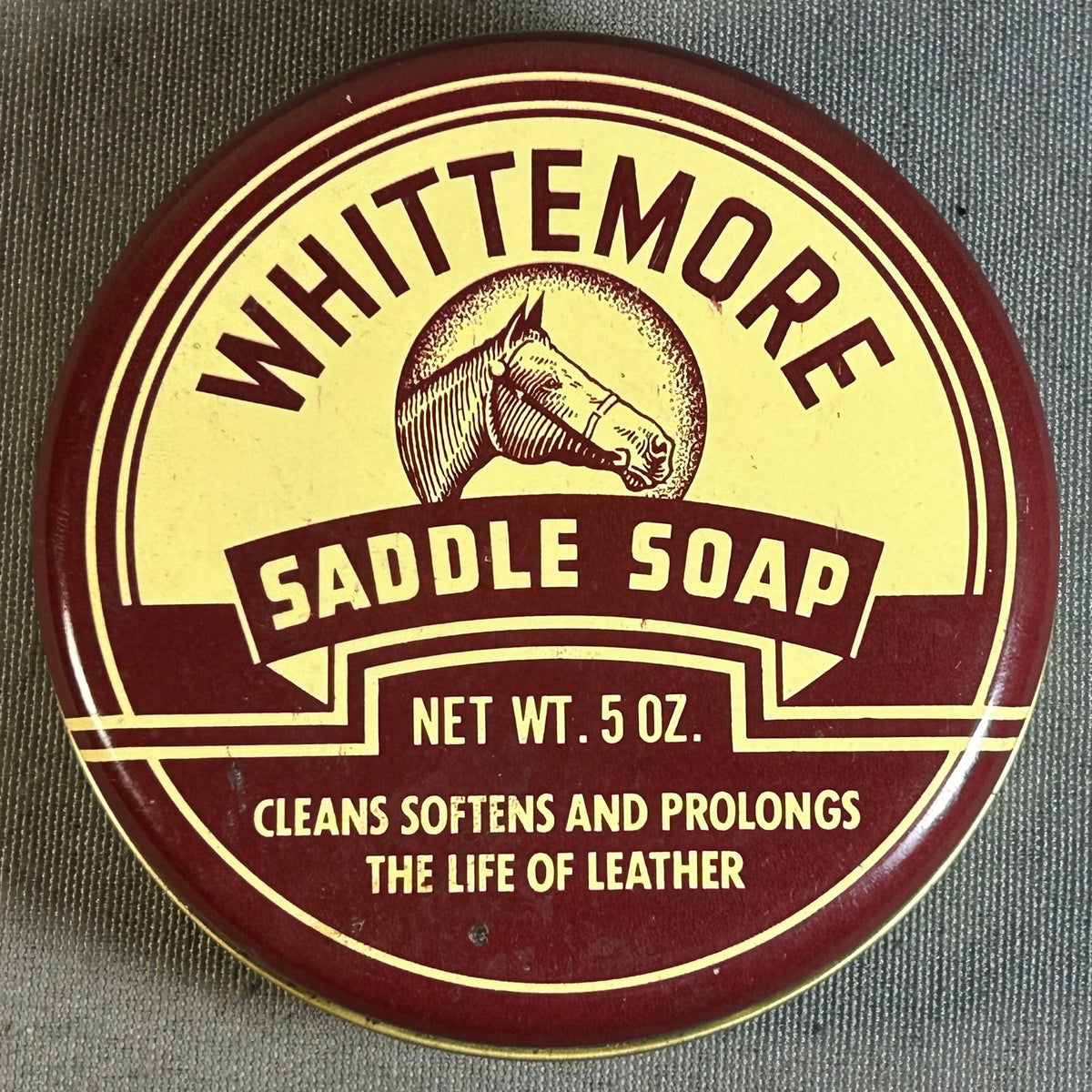 Vintage Circa 1970 American Whittemore Saddle Soap Metal Tin