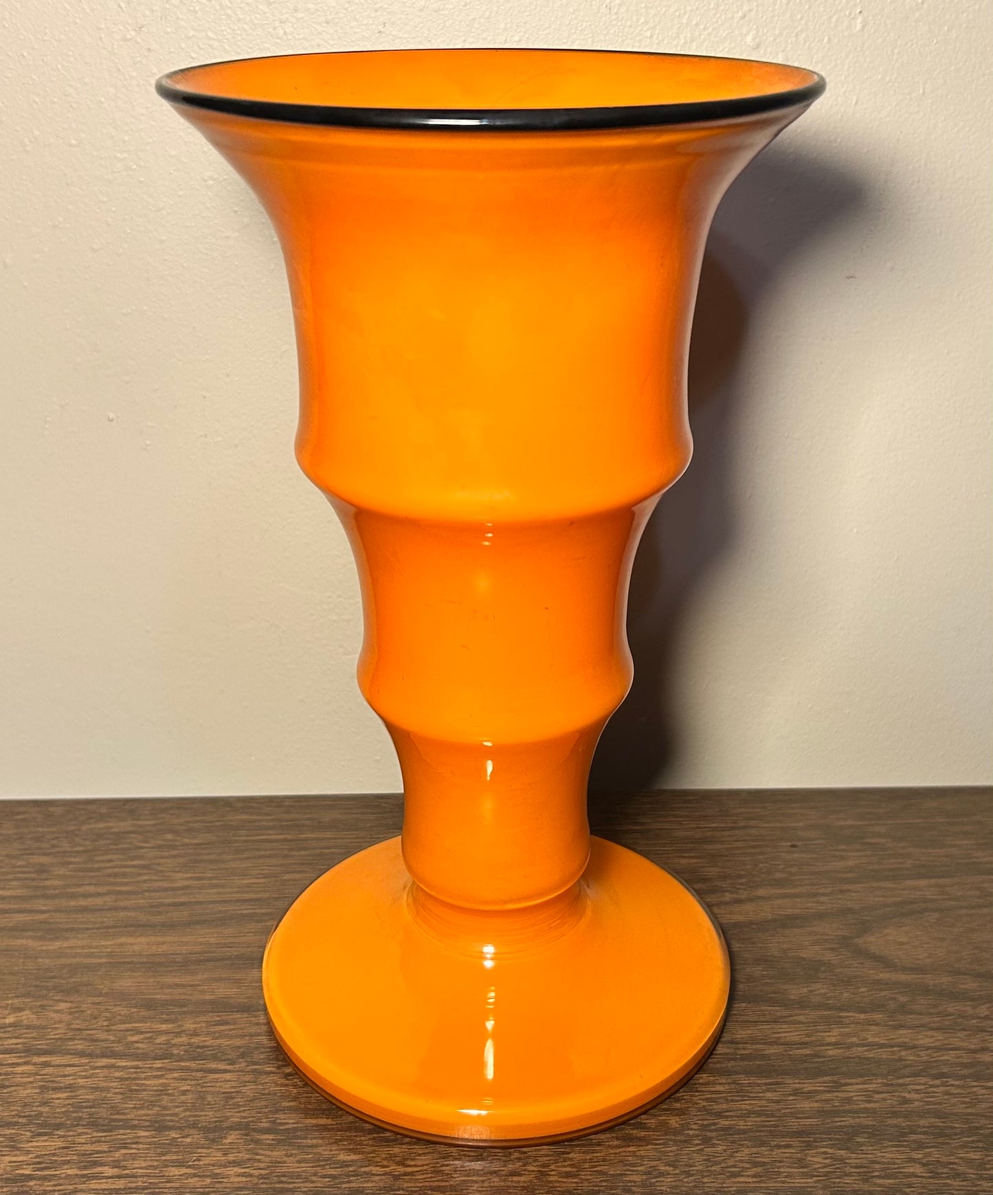 1930’s Czechoslovakia Art Deco Tango Glass Footed Trumpet Vase