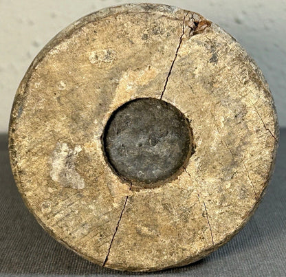 Early 20th Century American Primitive Wooden Carnival Weighted Gaffed Knock-Down Milk Bottle Target