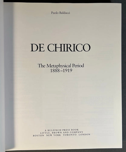 Vintage 1997 “De Chirico: The Metaphysical Period” by Paolo Baldacci Hardcover Book