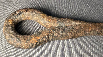 Late 19th Century American Primitive Hand-Forged Wrought Iron Double-Eye Linkage Rod