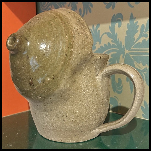 Vintage 1974 American Contemporary Kitschy Art Pottery Breast Boob Creamer Pitcher Signed Alwerth