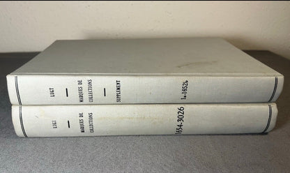 Vintage 1956 “Les Marques de Collections de Dessins & d'Estampes” Supplément 2-Volume Hardcover Book Set