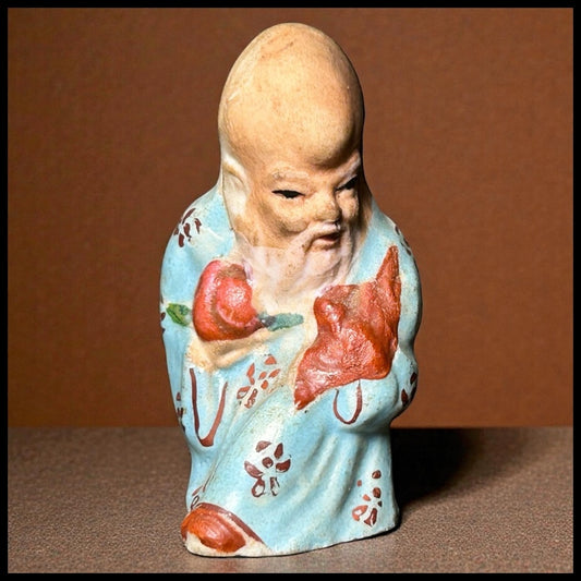 Vintage Mid 20th Century Chinese Porcelain Shou Lao Miniature Figurine
