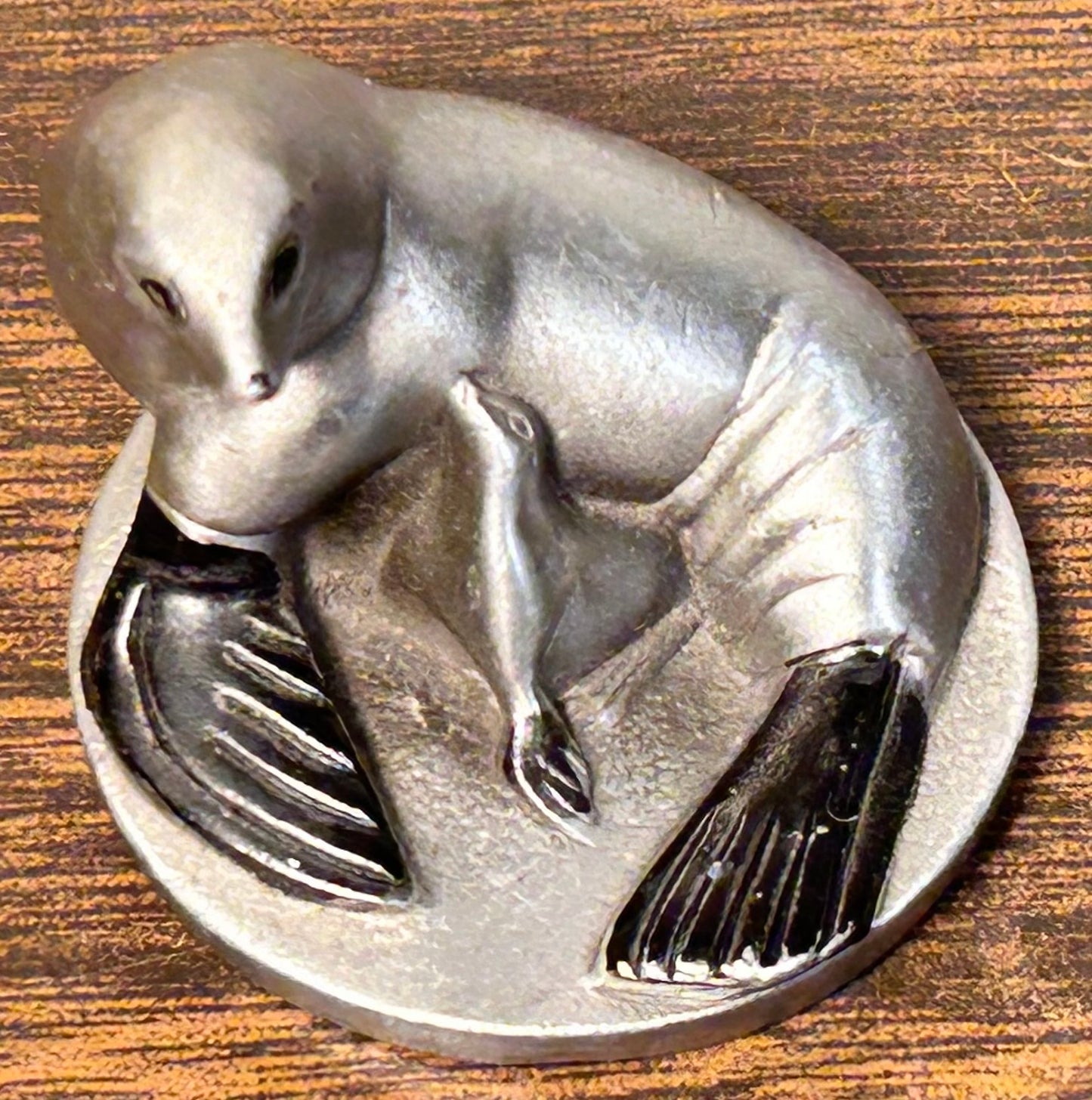 Vintage 1981 American Heller Pewter Sea Lion Miniature Figurine