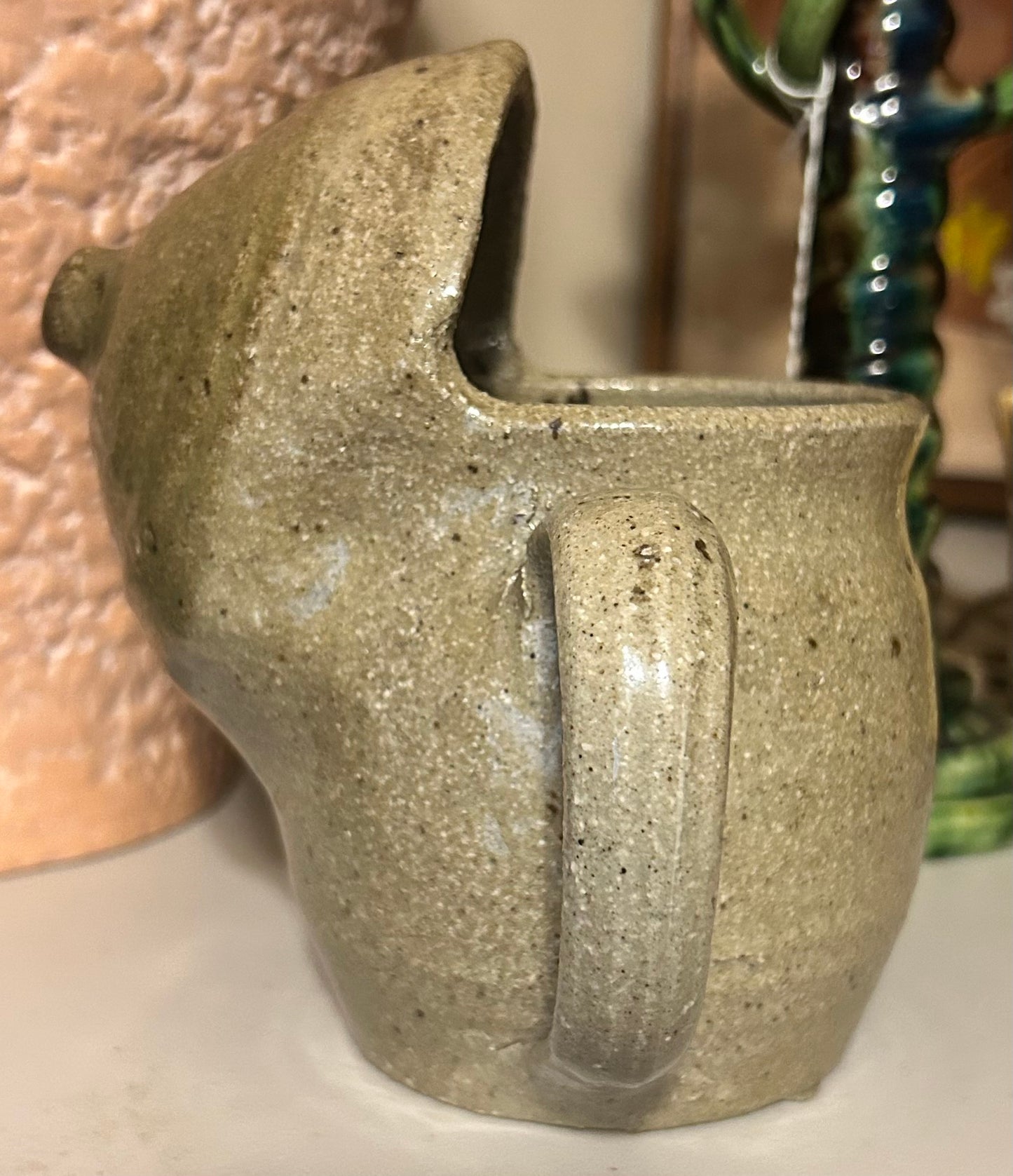 Vintage 1974 American Contemporary Kitschy Art Pottery Breast Boob Creamer Pitcher Signed Alwerth