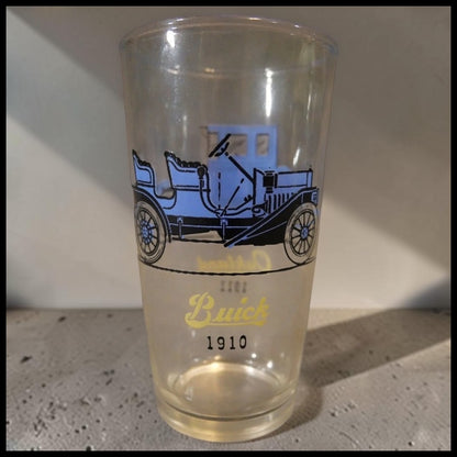 Vintage 1950's American Hazel Atlas Classic Cars Glass (1910 Buick/1911 Oakland)