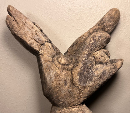 Vintage Mid 20th Century American Pacific Northwest Tribal Style Mythical Bird-Man Spirit Basswood Carving Sculpture