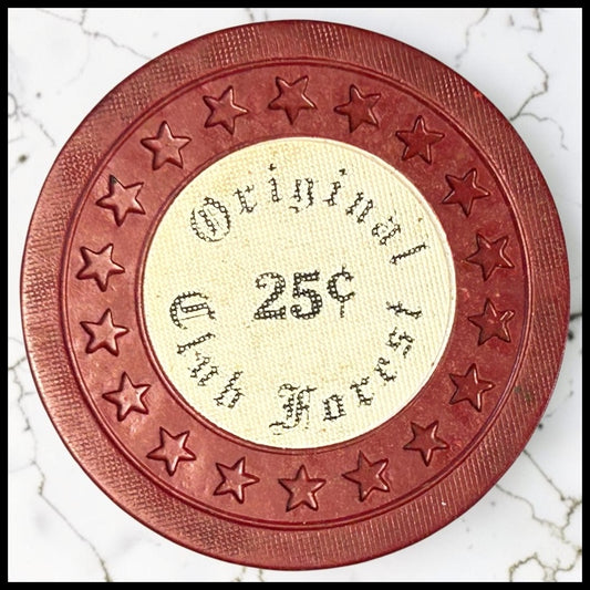 Vintage 1944-1952 American Club Forest Illegal Casino Gambling Club 25¢ Clay Poker Chip