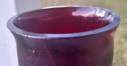 Circa 1900 Bohemian Josef Rindskopf Art Nouveau Iridescent Ruby Red Glass Striated Twist Vase