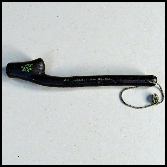 Vintage Circa 1970 Irish Souvenir Wooden Painted Shamrock Motifs Shillelagh Club