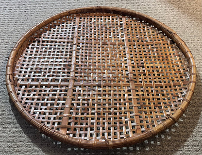 Vintage Mid 20th Century East Asian Woven Bamboo/Rattan Winnowing Basket